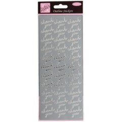 Anita's Outline stickers -Thank You-SILVER