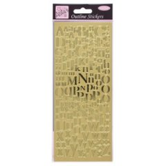 Anita's Outline Stickers -Mixed Serif Alphabet GOLD