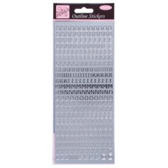 Anita's Outline Stickers -Capital Letters SILVER