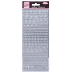 Anita's Outline Stickers -Small Letters SILVER