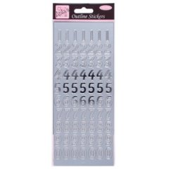 Anita's Outline Stickers -Large Numbers SILVER