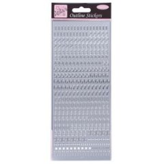 Anita's Outline Stickers -Small Numbers SILVER