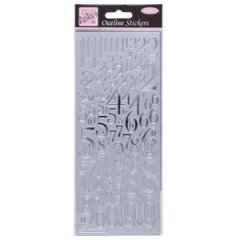 Anita's Outline Stickers -Mixed Numbers SILVER
