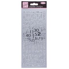Anita's Outline Stickers -Months and Numbers SILVER