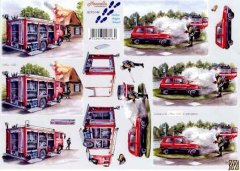 Step Decoupage -Fire Engine