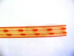 Feathered Sheer Ribbon 25mm-- Orange-1 Metre Length  