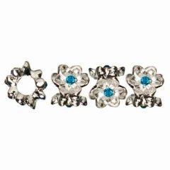 *SALE* Cousin 4PC Metal Spacer Teal Crystal   Was £3.99  Now £1.00