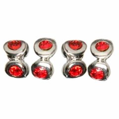 *SALE* Cousin 4PC Metal Spacer Red Crystal   Was £3.99  Now £1.00