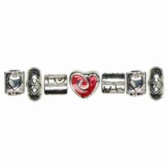 *SALE* Cousin 7PC Metal Bead Hearts  Was £3.99  Now £1.00