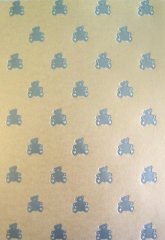 A4 Pearlescent Card Yellow with Grey Teddies