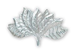 Small Satin Rose Leaves-Silver (pack of 3)