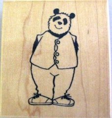 *SALE* Hobby Art Wooden Stamp - Waistcoat Panda Was £6.99, Now £3.50