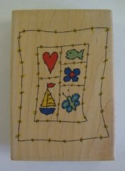 *SALE* Funstamps Wooden Stamp- Fish Quilt  Was £9.31  Now £4.99