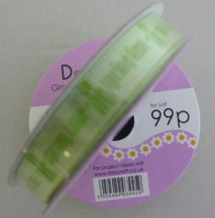 Dovecraft Grosgrain Ribbon 10mm- Green Spring Time