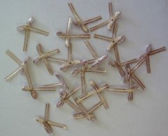 Anita's Decorative Embellishments - Lilac/Gold Edge Vintage Bows-*BUY ONE GET ONE FREE*