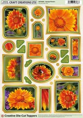 Creative Die-cut Toppers - Orange Flowers