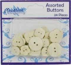Creative Expressions Wooden Buttons (pk 24)