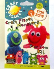 *SALE* Craft Planet Pom Pom Kit Monsters(Makes 2 )  Was  £1.00  Now  £0.50