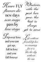 Woodware Clear Stamp Set - Inscriptions (Hours Fly By)