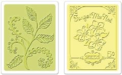 *SALE* Sizzix Textured Impressions Embossing Folders-2PK Ferns & Seed Packet Set Was £8.99  Now £4.99