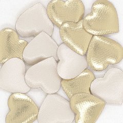 Padded Hearts Gold Ivory (Packed 15) (C443GL)
