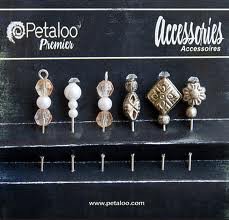Petaloo Darjeeling Collection Beaded Hat Pins x 6 - Brown