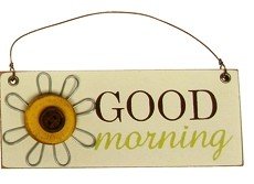 *SALE* Wooden Daisy Shabby Chic Style Plaque - Good Morning  Was £2.49  Now £1.49