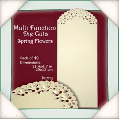 Multi Function Die Cuts - Spring Flowers  (Ivory) - Pack of 10