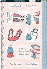 *SALE* Kanban Foiled and Die-cut Toppers - Ladies Kicking up your Heels  Was £1.49  Now £0.50