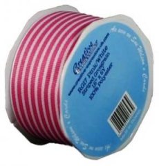 Grosgrain Stripe Ribbon Pink/White 37mm(1 1/2" Wide) x Approximately 4.5 Metres