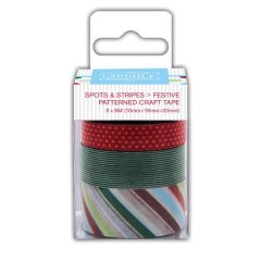 *SALE* Papermania Capsule Collection Spots and Stripes Festive Patterned Washi Tape