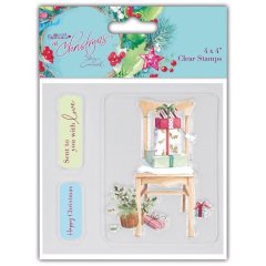 *SALE* At Christmas by Lucy Cromwell 4" x 4" Clear Stamp Set -Chair