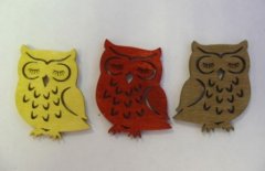 Craft Embellishments -  Stressed Wooden Owls 