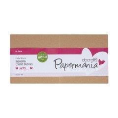 Papermania Square Cards and Envelopes  50PK 135mm x 135mm -Recycled Kraft