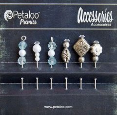 Petaloo Darjeeling Collection Beaded Hat Pins x 6 -Aqua