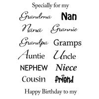 Woodware Clear Stamp -Relatives