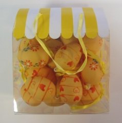 Hanging Eggs in a Gift Box - Yellow (pk24)