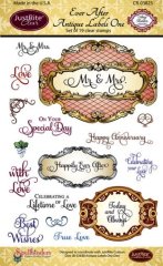 *SALE* Justrite Clear Stamp Set Happy Ever After Antique Labels (Weddings and Anniversary)