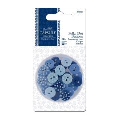 Parisienne Blue- Capsule Collection - Polka Dot Buttons (30pcs)