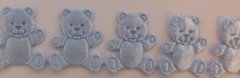 Teddy Bear Trim - BLUE -  1 metre length   
