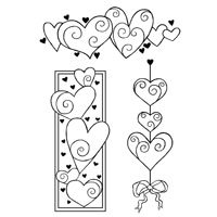 Woodware Clear Stamp - Wedding Hearts