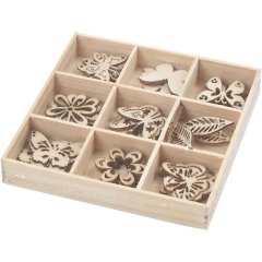 Wood Ornament Box - Summer ( Butterflies)