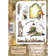 *SALE* Destinations A5 Unmounted Rubber Stamp - Spirit of Adventure  Was £9.99  Now £4.99