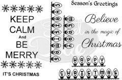 *SALE* Personal Impressions Sweet Dixie Clear Stamp - Keep Calm and Be Merry
