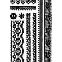 Woodware Clear Stamp - Lace Borders