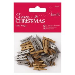 Papermania Mini Pegs (36pcs) -Gold and Silver
