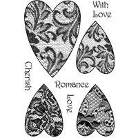 Woodware Clear Stamp - Lace Hearts