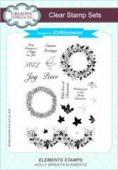*SALE* Creative Expressions - John Lockwood Stamp Set - Holly Wreath Elements