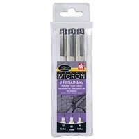 Sakura Pigma Micron Wallet- 3 Black Pens