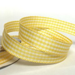 Gingham Ribbon 10mm- Yellow